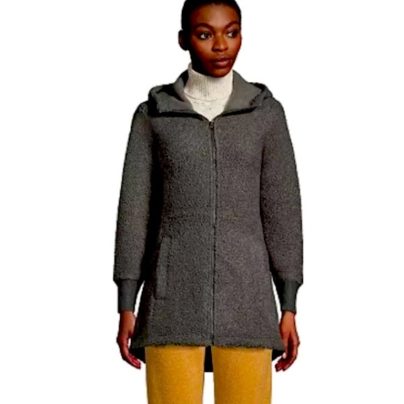 Lands' End Jackets & Blazers - Lands End Boucle Teddy Fleece Jacket Coat XL